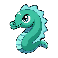 teal seahorse  magical sparkle