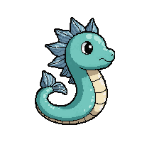 teal seahorse  running fast