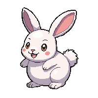 white rabbit  happy smiling