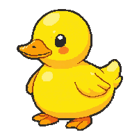 yellow duckling  cute chibi style