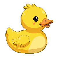 yellow duckling  happy smiling