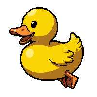 yellow duckling  jumping action