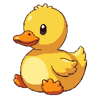 yellow duckling  sitting calm
