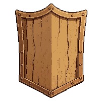 wooden bark shield armor  polished gleaming