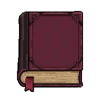 forbidden cursed tome  bookmarked ribbon
