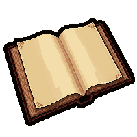 leather tome thick  open pages spread