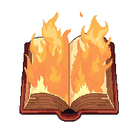 recipe cookbook  burning on fire