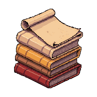 scroll collection  stacked pile