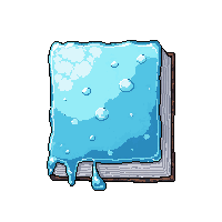 spell book runes  frozen ice covered