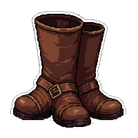 leather adventurer boots  worn and scuffed