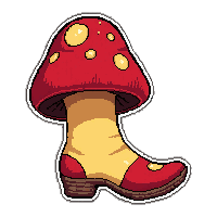 mushroom springy shoes  enchanted glowing