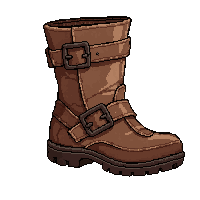 pirate buckle boots  muddy dirty
