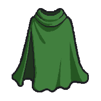 green ranger cape  draped hanging still