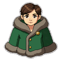 green ranger cape  fur trimmed collar