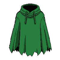 green ranger cape  tattered worn edges