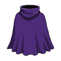 invisible shimmering cape  draped hanging still