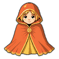 orange autumn cape  enchanted glowing edges