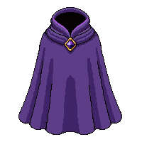 purple wizard robe cape  jeweled clasp fastened