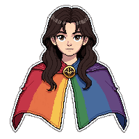 rainbow pride cape  draped hanging still