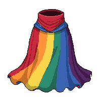 rainbow pride cape  flowing billowing