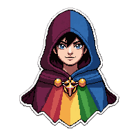 rainbow pride cape  hooded with cowl