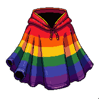 rainbow pride cape  tattered worn edges