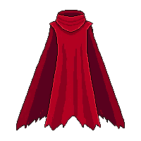 red hero cape  enchanted glowing edges