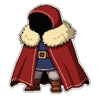 red hero cape  fur trimmed collar