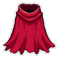 red hero cape  tattered worn edges