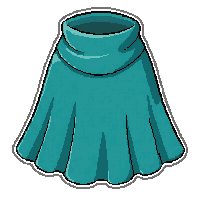 teal ocean cape  embroidered symbols