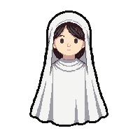 white holy cape  flowing billowing