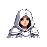 white holy cape  hooded with cowl