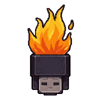 flash drive encrypted  custom painted flame