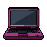 hacker deck laptop  neon pink glow