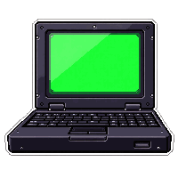 hacker deck laptop  toxic green glow