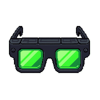 smart glasses ar  toxic green glow