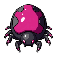 tracker bug tiny  neon pink glow