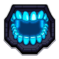jaw reinforcement  neon blue glowing