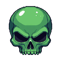 skull plate armor  green bio organic