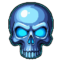 skull plate armor  neon blue glowing