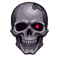 skull plate armor  red warning lights