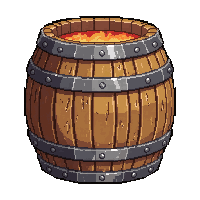 wooden barrel  fantasy enchanted glowing