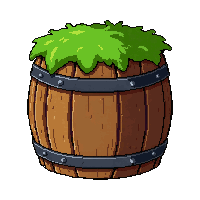 wooden barrel  moss covered ancient