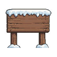 wooden sign  snow dusted