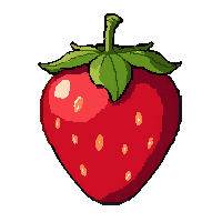 ripe strawberry  stylized cute