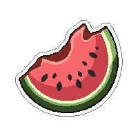 watermelon slice  half eaten
