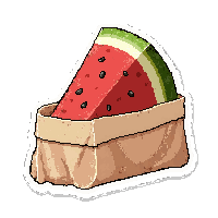 watermelon slice  wrapped in paper
