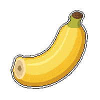yellow banana  half eaten