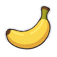 yellow banana  stylized cute