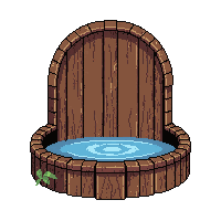 fountain water  medieval wooden